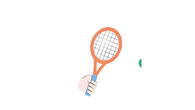 Animated Tennis Racket icon background, logo symbol, social media