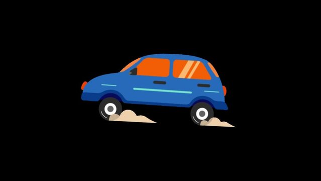 Animated Hatchback Car wiggle icon background, logo symbol, social media