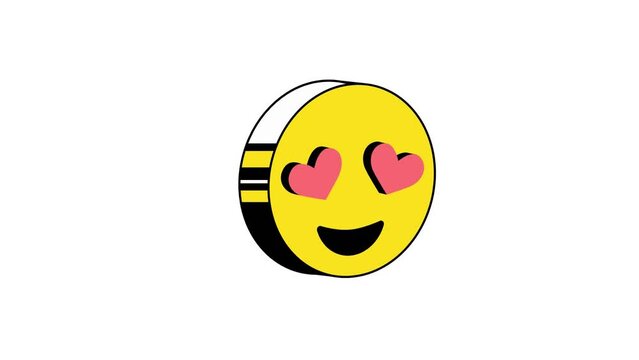 Animated Heart Eyes Emoji icon background, logo symbol, social media
