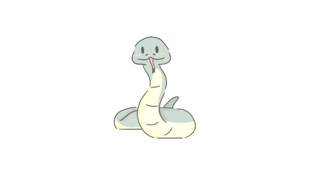 Animated Hissing Snake icon background, logo symbol, social media