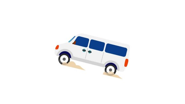 Animated Passenger Van wiggle icon background, logo symbol, social media