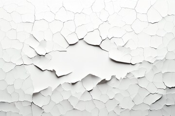 White ripped paper torn from top photorealistic high quality isolated white background - obrazy, fototapety, plakaty
