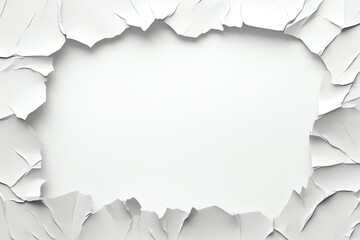 White ripped paper torn from top photorealistic high quality isolated white background