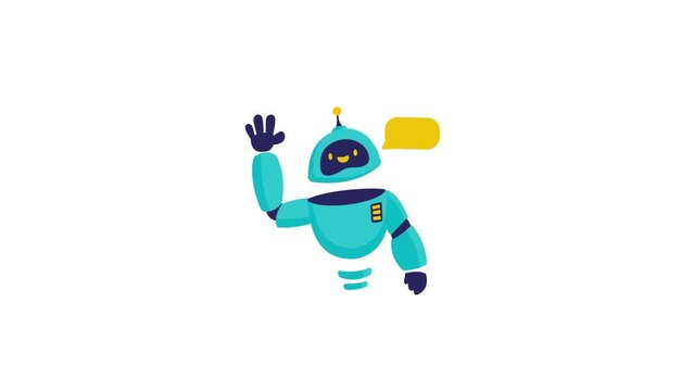 Animated Robot Waving icon background animated, logo symbol, social media