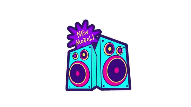 Animated speakers icon background, logo symbol, social media 