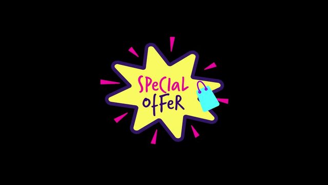 Animated special offer icon background, logo symbol, social media 