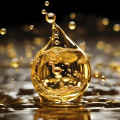 Golden Elixir Luxurious Drops of Omega-3 Enriched Liquid, Effervescing with Vitality and Health Benefits