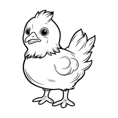 Chicken illustration coloring page - coloring book for kids