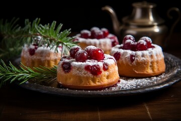 Experience Finnish culinary tradition with a beautifully presented Runeberg's tart, topped with raspberry jam and sugar