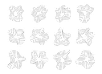 Abstract Lines Decoration Element, Blending Effect. Wave Circle Line Vector Illustration, Liquid Fluid Shape