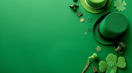 St.patrick's day accessory with green background  