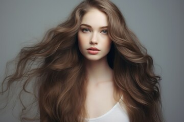portrait of a gorgeous woman with long hair