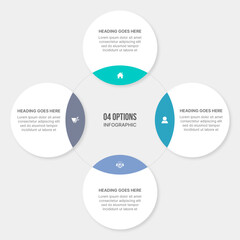 Circular Cycle Infographic Template Design With 4 Steps