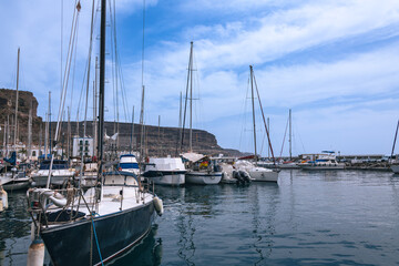Fototapeta premium Sailboats In The Marina Of Puerto De Mogan
