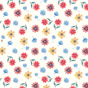 colorful winter flowers repeat background for your wallpaper, decoration and other designs