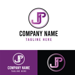 JP letter logo design template