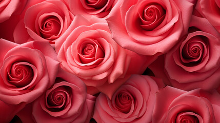 Fototapeta premium Beautiful red-pink roses are used for festivals.