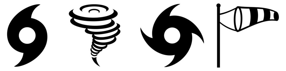 hurricane icon set. Tornado vector collection