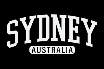 College Style Sydney Australia Souvenir T-Shirt Design