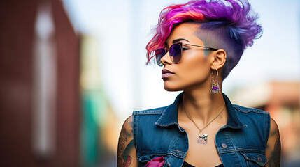 Expressive Genderqueer Style in Purple Hues