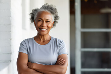 Confident Elderly Woman in Active Wear