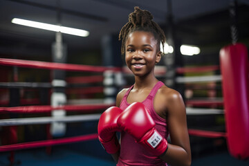 Happy Youth in Fitness Gear and Boxing Gloves