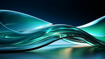 Abstract background image with green and blue curved.