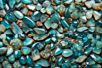 blue and white stones