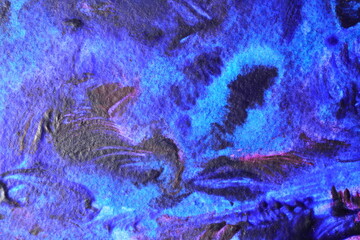 Acrylic, paint, abstract. Close-up. Real Texture of acrylic paint on paper. Splashes of liquid paint