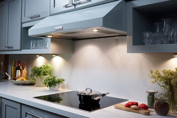 Ventilation hood in a modern kitchen