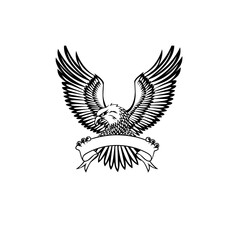 Fototapeta premium silhouette of an eagle image in PNG format