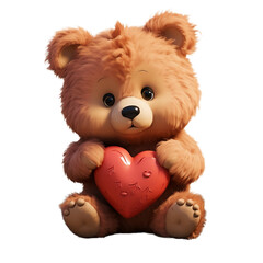 teddy bear with heart, lovely bear holding heart