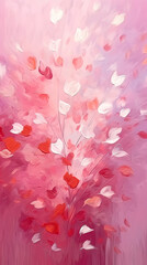 Abstract Pink and Red Watercolor Splash Wall Art Illustration. Valentine's Day Banner or Poster Design