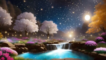 Obraz na płótnie Canvas fountain at night