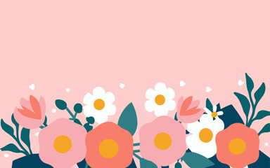 Valentine's day, women's day, spring abstract background poster with copy space. Good for postcards, email header, wallpaper, banner, events, covers, advertising, and more.