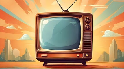 World Television Day Vector Illustration November 21. Television for poster, background, banner, TV in Flat Cartoon Background Design with copy space. Holiday concept. Popular communication in world