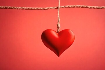 red heart on a rope
