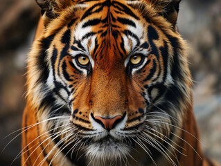 Fototapeta premium Stunning Tiger Close-Up Portrait in Natural Habitat