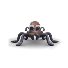 Vector 3D worker ant, front view. Stinging insect with serious face and large fangs. Comic creature, template for children web design. Character from world of insects