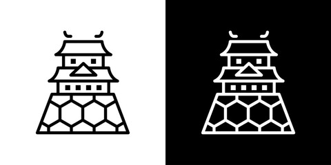 日本のお城のアイコン © WAWAWA