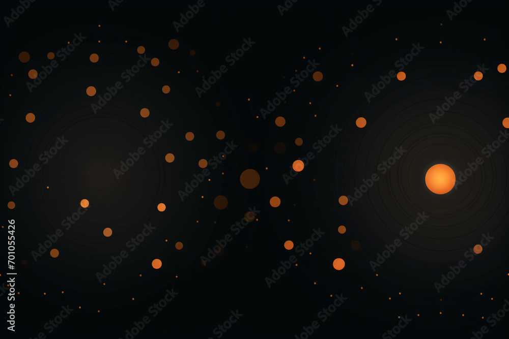 Aufkleber orbs of light with radial lines on a dark patterned background