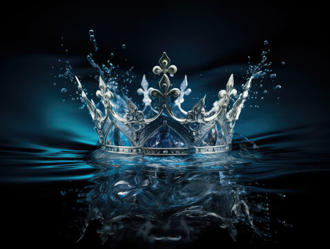 A Majestic Crown with Sparkling Water Splashing
