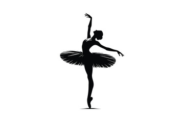 Silhouette of a Ballet Dancer on Stage - obrazy, fototapety, plakaty