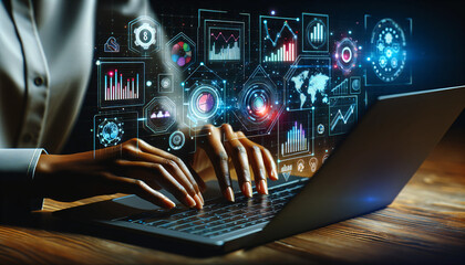 Engaging with Futuristic Holographic Analytics on Laptop