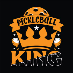 Pickleball king best Sports Pickleball T-shirt Design with creative graphic vector illustration