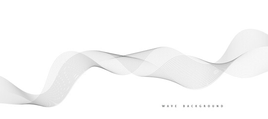 Lines for the background. Black stripes on a white background. Set of wavy lines. Multiple line waves. Creative line art. Grey waves with lines. Vector waves set. Curved wavy line, smooth stripe.