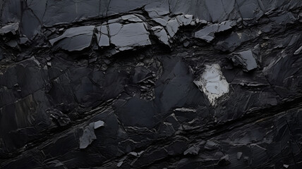 Black obsidian rock texture background, natural wave patterns in a stone, dark stone with cracks, dark stone texture