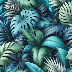 abstract fractal background, tropical leaves pattern