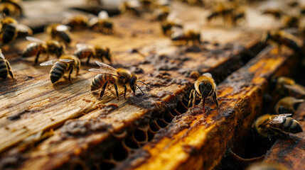 Beekeepers preserving essential bee population, AI Generated