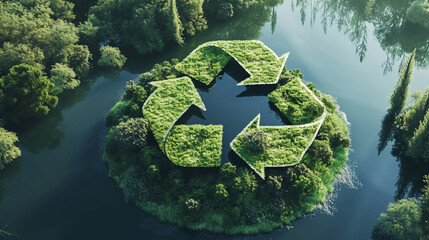 Circular model of refuse, reduce, reuse, recycle, and rot, AI Generated
